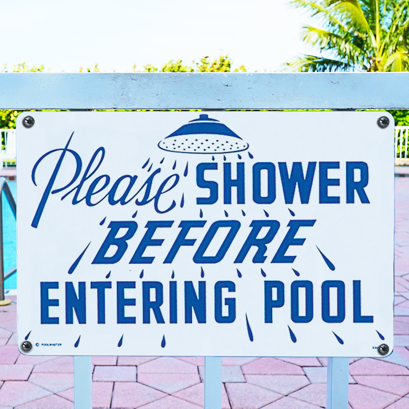 Please Shower Before Entering The Pool Sign Poolmaster 
