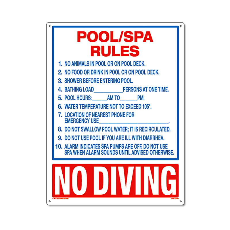 40321 | 18'' x 24'' Pool/Spa Rules