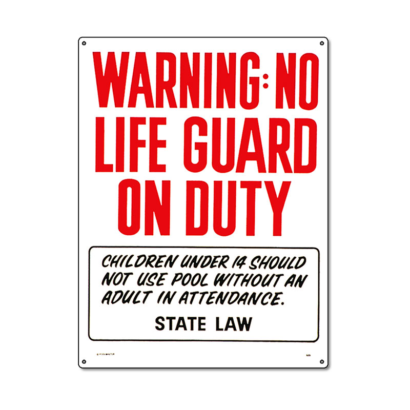 40323 | 18" x 24" Warning: No Lifeguard on Duty (Oregon Compliant)