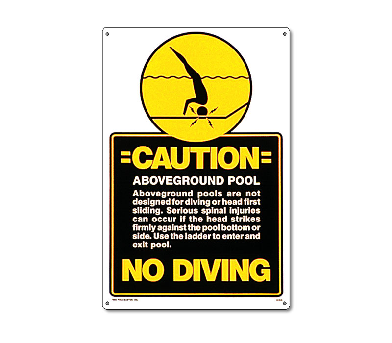 40346 | 12'' x 18'' Caution: No Diving. Above Ground Pool Sign