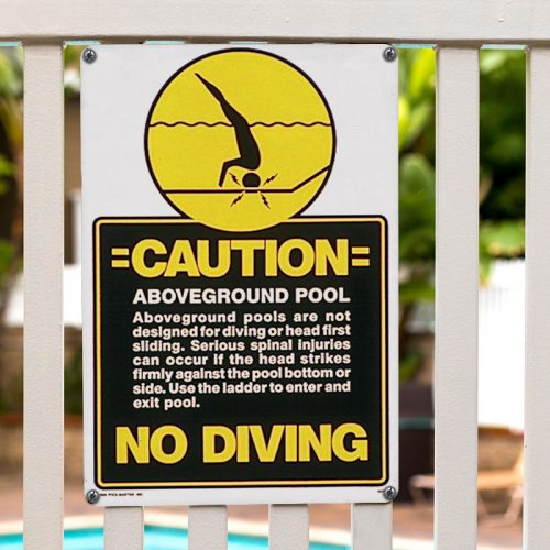 Caution: No Diving. Above Ground Pool Sign – Poolmaster