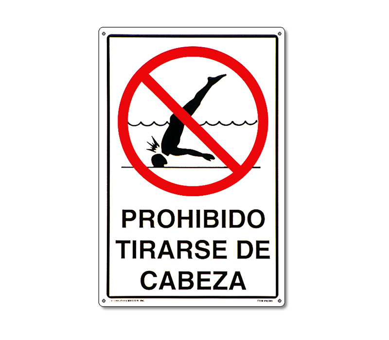 40385 | 12'' x 18'' Prohibido Tirarse de Cabeza