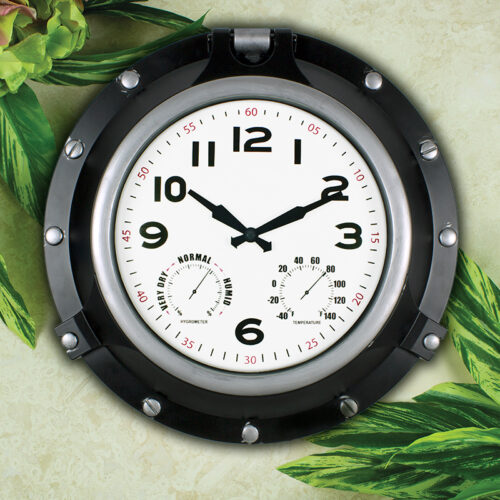 18'' Black Porthole Clock - Image 4