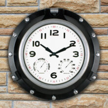 52539 | 18'' Black Porthole Clock - Lifestyle 1