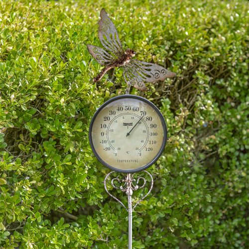 Dragonfly Thermometer Garden Stake