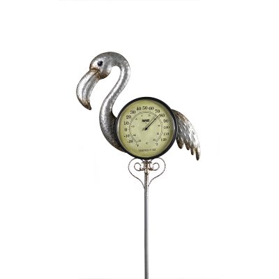 Poolmaster Peacock Outdoor Thermometer Garden Stake and Backyard