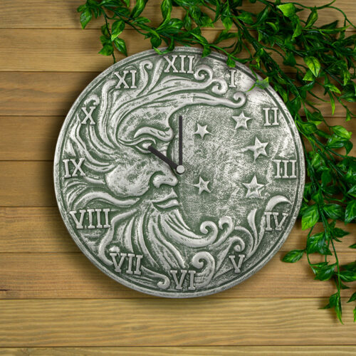 Silver Metallic Terra Cotta Clock - Image 3