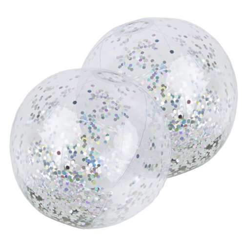 16" Silver Glitter Play Ball - 2PK