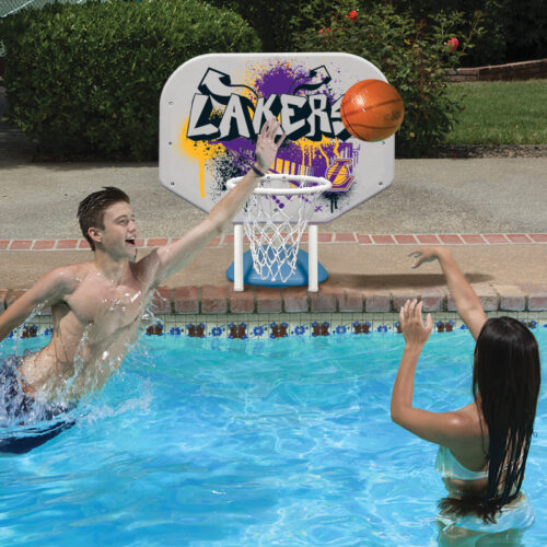 NBA Los Angeles Lakers Graffiti Pro Rebounder Poolside Basketball Game - Image 3