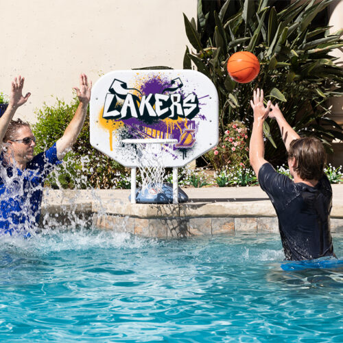 NBA Los Angeles Lakers Graffiti Pro Rebounder Poolside Basketball Game - Image 5