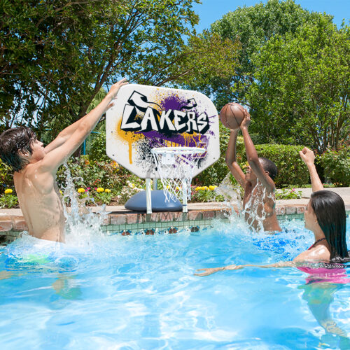 NBA Los Angeles Lakers Graffiti Pro Rebounder Poolside Basketball Game - Image 6