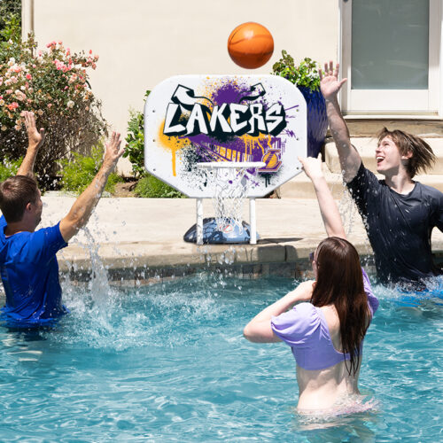 NBA Los Angeles Lakers Graffiti Pro Rebounder Poolside Basketball Game - Image 4